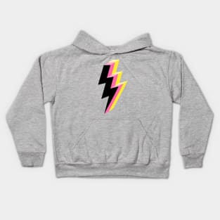 Electric Pink, Yellow and Black Lightning Kids Hoodie